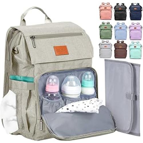 PILLANI Baby Diaper Bag Backpack - Large Bag for Boys & Girls, Waterproof Diaper Backpack - Travel Diaper Bags w/Changing Pad, Baby Registry Search & Shower Gifts - Essentials Must Haves Newborn Stuff