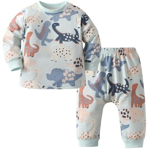 Toddler Baby Boy Fall Winter Clothes Animals Parrem Long Sleeve Sweatshirt Pullover Tops + Pants Outfit Set