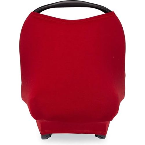 Parker Baby 4 in 1 Car Seat Cover for Girls and Boys - Stretchy Carseat Canopy, Nursing Cover, Grocery Cart Cover, High Chair Cover - "Cherry"