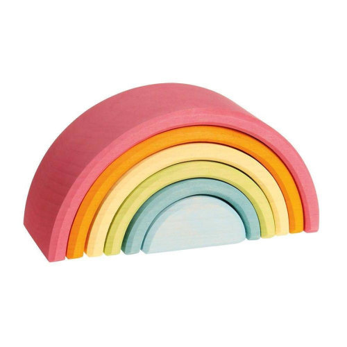 bellalunatoys.com/products/grimm-s-pastel-wooden-rainbow-tunnel-6-piece