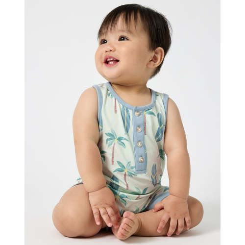 Palm Dunes Henley Romper | Little Sleepies