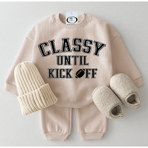 CLASSY Baby Slogan 2-piece Beige Set