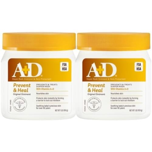 A+D Original Diaper Rash Ointment, 1 lb Jar (Pack of 2)
