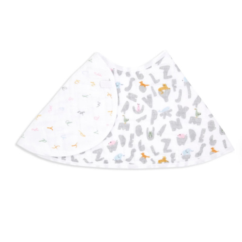 Alphabet Animals Cotton Muslin Burpy Bib | aden + anais