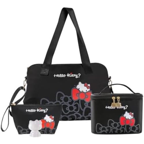 AmBealla 4PCS Waterproof Travel Tote Bag Cosmetic Bag for Women - Large Polyester Shoulder Bag,Foldable Organizer Includes Makeup for Work,Gym