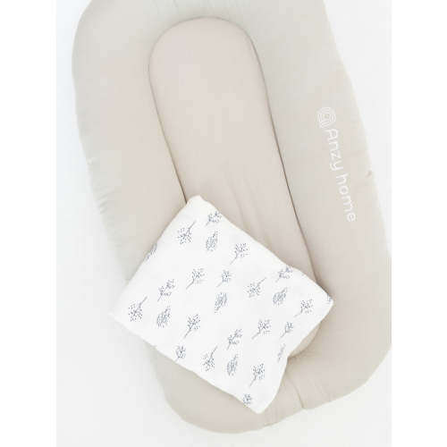 Muslin Cover for Lounger Nest | Cotton Baby Nest | Anzy Home (color blue meadow)