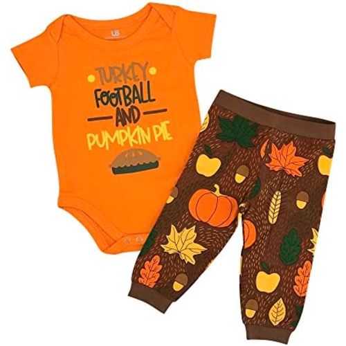 Baby Boys Girls 2pc Outfit Set Short Sleeve Bodysuit with Pants