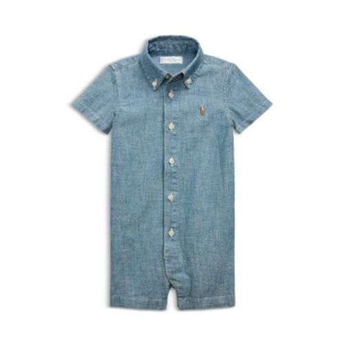 Boys' Indigo Cotton Chambray Shortall - Baby