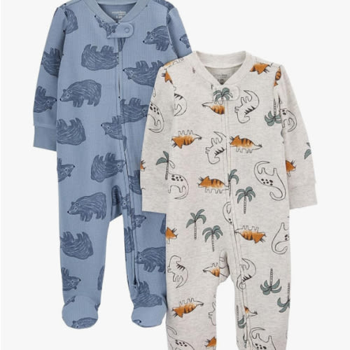 Simple Joys by Carter's baby-boys 2-pack 2-way Zip Cotton Footed Sleep and Play