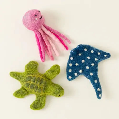 Jellyfish, Sea Turtle, Stingray - Set of 3