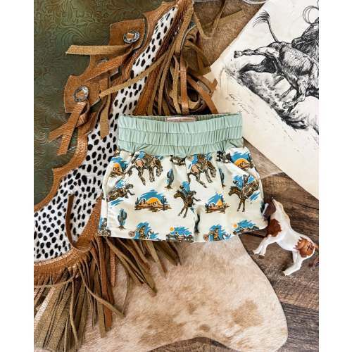 Buckaroo Ranch Bronc W/Sage Swim Trunks (little kid) – theFRINGEDpineapple