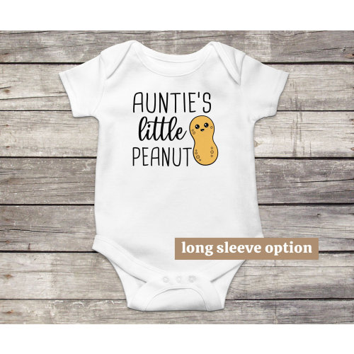 Auntie's Little Peanut Baby Bodysuit, Aunt Baby Clothes, Funny Baby Clothes, Auntie Baby Outfit, Aunties Bestie, Baby Announcement, Gift
