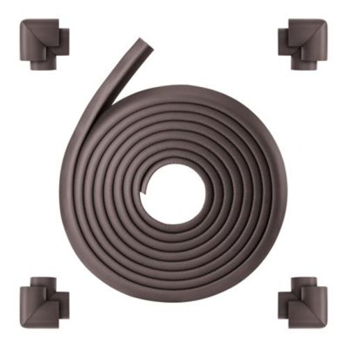 VEVOR Baby Proofing Edge Corner Protector, 18 ft Edge Cushion, 8 Corner Pads, Soft NBR Foam, 3M Adhesive, Child Proof Table Safety Bumper Guards,Brown