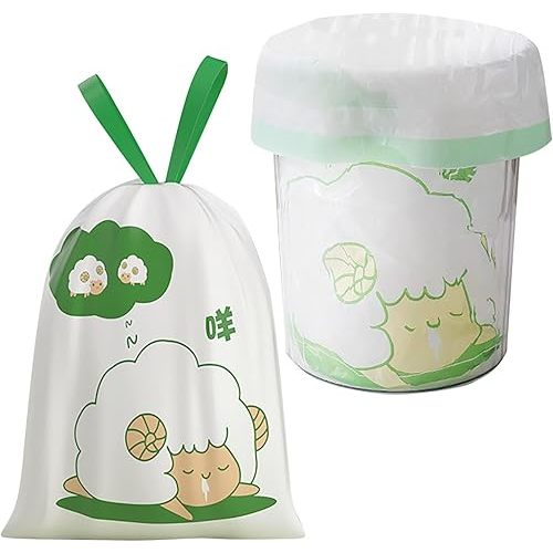 4 Gallon Small Trash Bags No-Tearing Drawstring 1.2 Mil Thick - 80Count Small Garbage Bags for Bathroom Kitchen Toilet Home Office and Bedroom