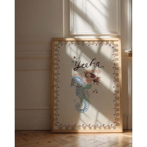 Mermaid Cowgirl Art Print
