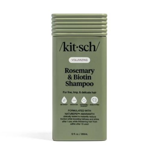 Kitsch Volumizing Rosemary & Biotin Shampoo - 12oz: Paraben-Free, Silicone-Free, Vegan, For Straight Fine Hair
