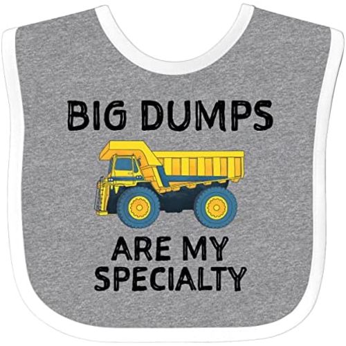 inktastic Big Dumps Are My Specialty - Funny and Cute Baby Dump Truck Baby Bib