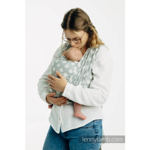 Baby Wrap, Jacquard Weave (100% cotton) - POLKA DOTS - PLOP - size S (grade B)