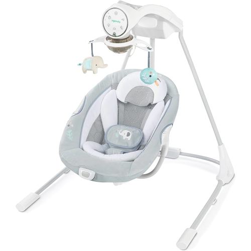 Ingenuity InLighten Soothing Swing - Swivel Infant Seat, Soothing Sounds, Lightweight Mesh - Dakota