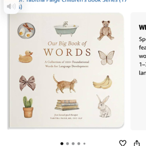 Our Big Book of First Words: A Collection of 100+ Foundational Words for Language Development (Tabitha Paige Children's Book Series)