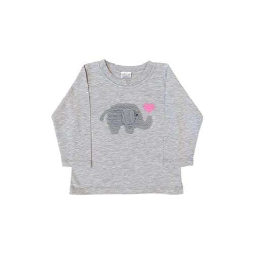 Valentine Elephant Tee - Pink, 3-4T