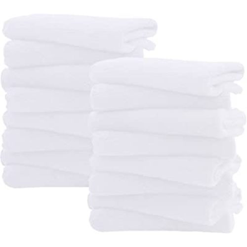 Spotted Play 16 Pack Burp Cloths for Baby - 20" by 10" Ultra Absorbent Burping Cloth, Newborn Towel - Milk Spit Up Rags - Burpy Cloths for Unisex, Boy, Girl - Burp Cloths Set (White)