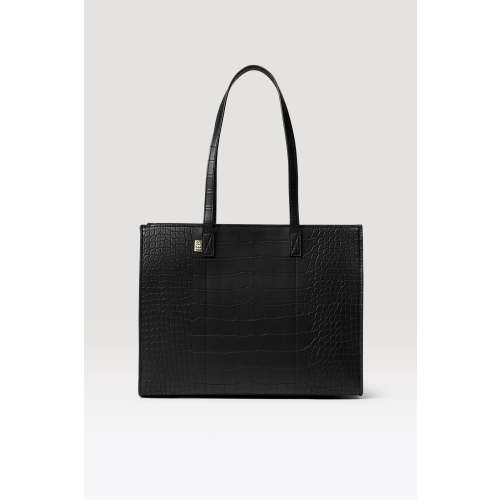 BÉIS 'The Work Tote' in Black Croc - Designer Laptop Tote Bag & Office Work Tote