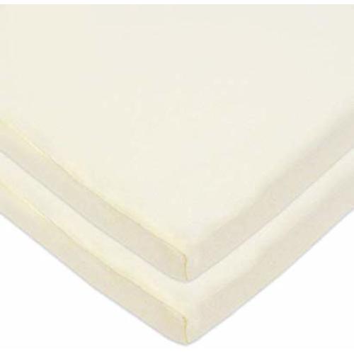 American Baby Company 2 Pack 100% Natural Cotton Value Jersey Knit Fitted Bassinet Sheet, Ecru, Soft Breathable, for Boys and Girls