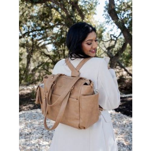 Gemini Convertible Backpack - Almond | Work & Travel Bag by White Elm