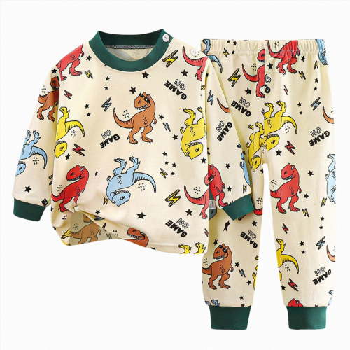 CAICJ98 Toddler Baby Boy Clothes Cotton Long Sleeve Dinosaur Sweatshirts Pants Set 3 6 12 18 24 Months 2T 3T 4T 5T Boys Fall Winter Outfits 2Pcs,Size 3-6 Months