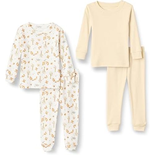 Amazon Essentials x Sofia Grainge Unisex Babies' Snug-Fit Cotton Footed Pajamas