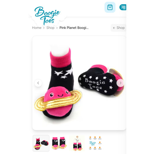 Pink Planet Boogie Toes Rattle Socks | Boogie Toes