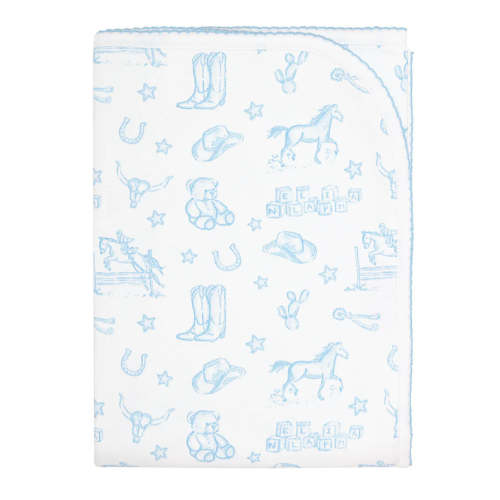 Blue Lone Star Toile Blanket