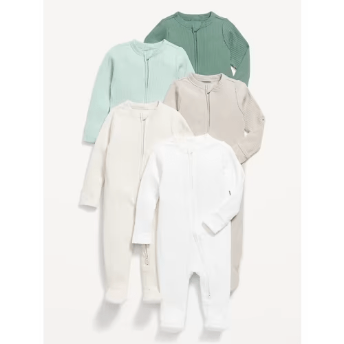 2-Way-Zip Sleep & Play Footed One-Piece 5-Pack for Baby