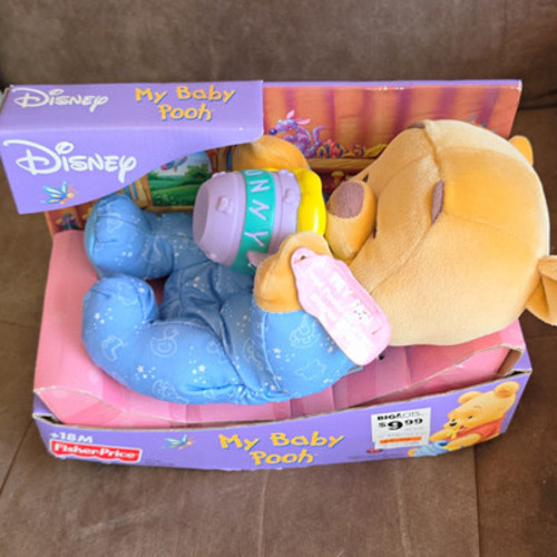 Fisher-Price Disney My Baby Winnie the Pooh Plush w/ Bottle Small 1999 18M+