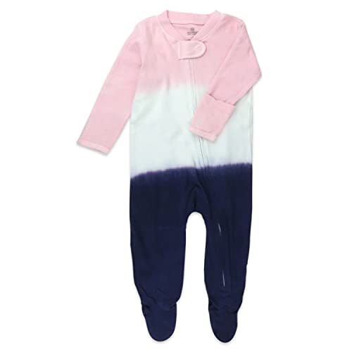 HonestBaby Baby Girls' Organic Cotton Footed Sleep & Play Pajamas