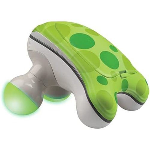 HoMedics Ribbit Mini Handheld Massager, Vibrating Electric Massager with Comfort Grip and LED Light, Batteries Included, Comes in variable colors, Green, Blue or Pink (Color May Vary)