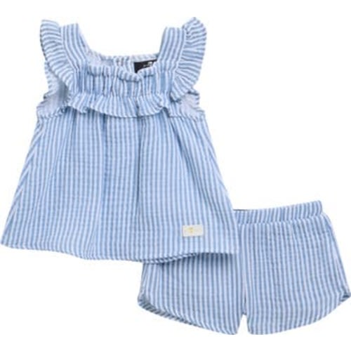 7 For All Mankind Stripe Cotton Seersucker Top & Shorts Set | Nordstromrack