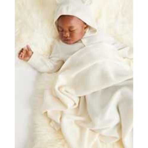Luxe Knit Cashmere Baby Blanket in Ivory