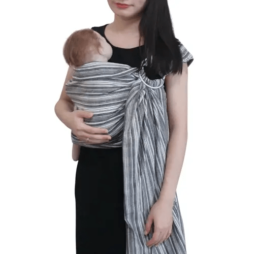 Ring Sling Baby Carrier, Soft Cotton Baby Sling Carrier Newborn to Toddler, Baby Wrap Carrier for Plus Size Parents, Perfect Shower Gift, Rock