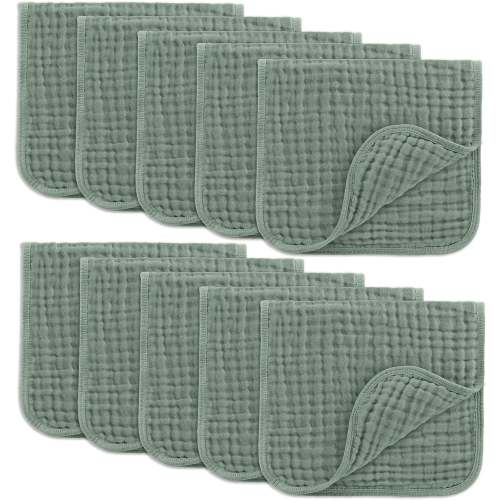 Comfy Cubs Muslin Burp Cloths 20" X 10", Pack of 10 - Large, 6-Layer, – Absolutely Cutely