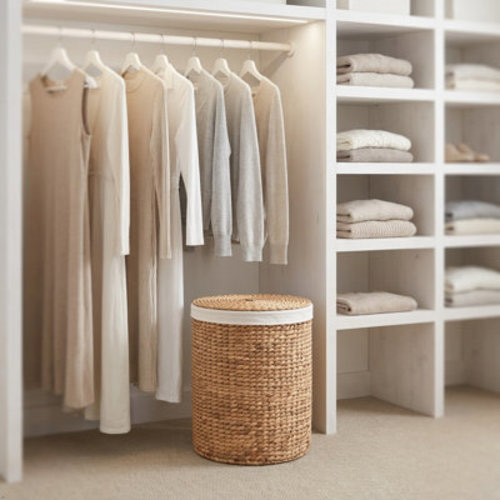 SOL HOME Ludmilla Round Tall Water Hyacinth Woven Wicker Lidded Laundry Sorter Hamper & Reviews | Wayfair