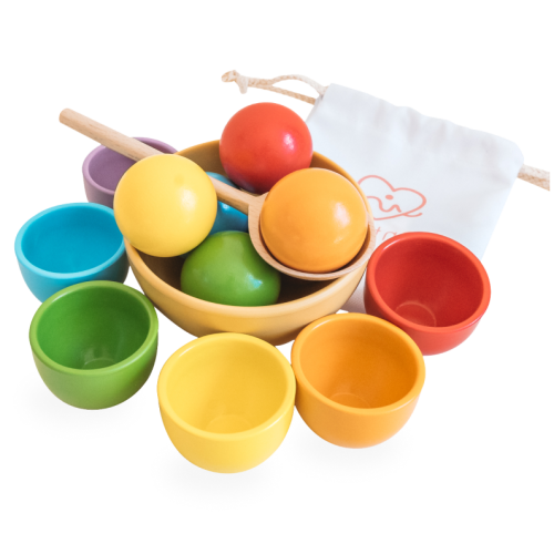 Rainbow Color Sorting Balls in Cups – Montessori & Me