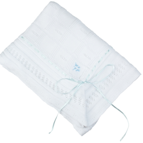 Ribbon Pointelle Knit Blanket | Feltman Brothers