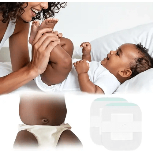 Baby Waterproof Umbilical Cord Sticker (10Pieces), Navel Patch for Infants with Protruding Navels, Soft Cotton Belly Button Support for Baby Care Health Colic Gas Relief