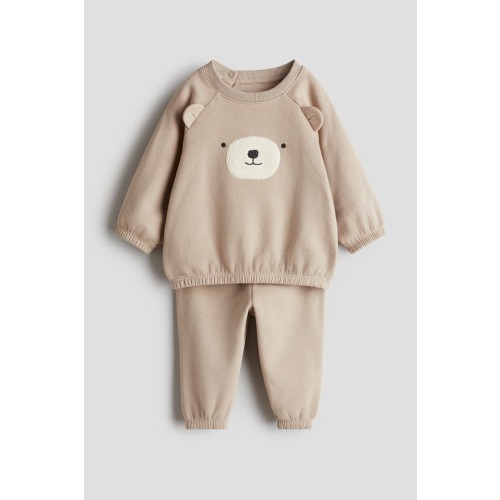 2-piece Teddy-detail Sweatshirt Set