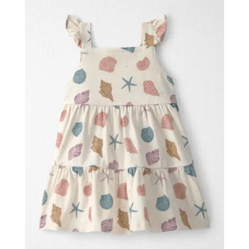 Baby Girl Organic Cotton Tiered Dress in Seashells - Little Planet | Carter's
