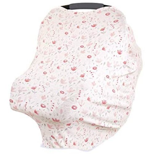 aden + anais Comfort Knit 6-in-1 Super Soft Cotton with Spandex Multi-Use Cover for Car Seat, Nursing, Cart, Baby Swing, High Chair, Infinity Scarf, Perennial