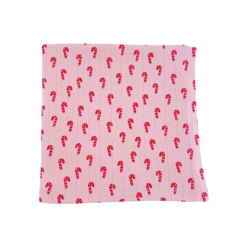 Pink Candy Cane / Organic Pointelle Swaddle