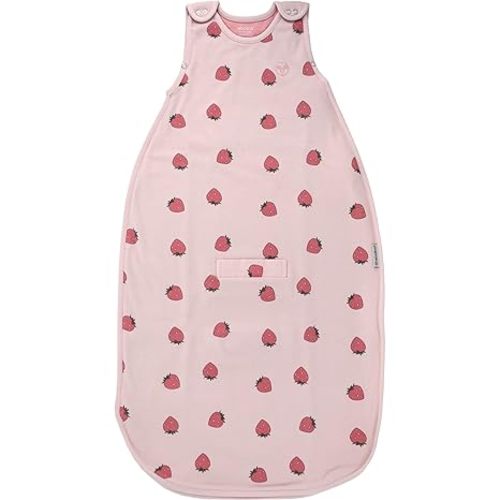 Woolino Merino Wool & Organic Cotton Baby Sleep Sack 2-24 Months – Ultimate 4-Season Baby Sleeping Bag, Universal Size Wearable Blanket, 2-Way Zipper & Adjustable Fit, Year-Round Use - Strawberry
